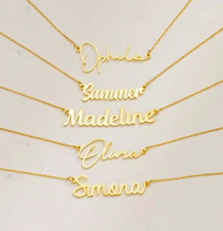 Customized Name Letter Necklace Stainless Steel